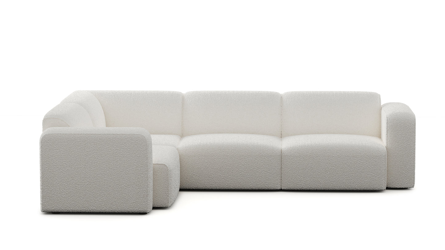 Luna Boucle White Left Sectional