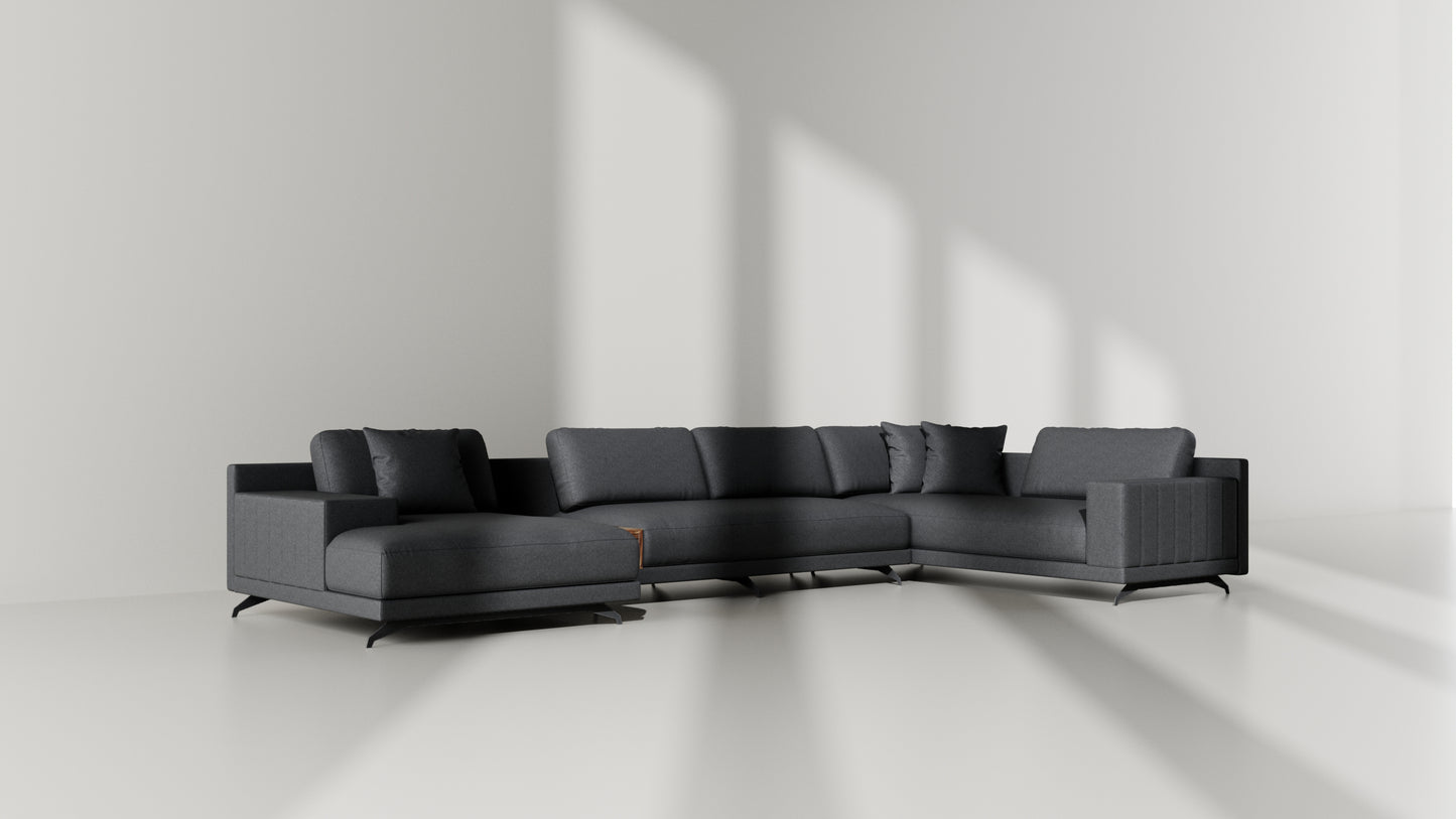 Elite Comfort Pewter Black Sectional