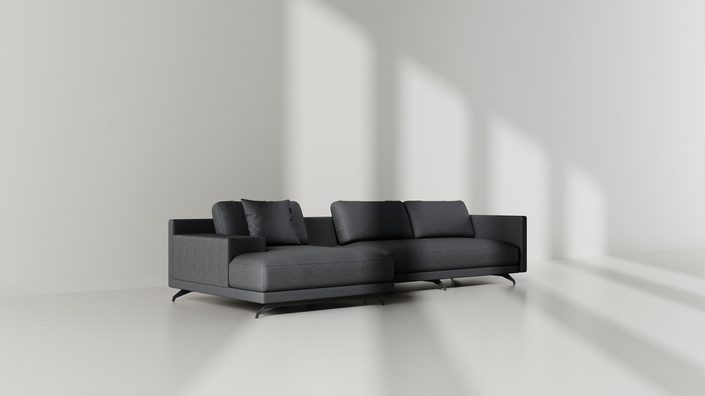 Elite Comfort Pewter Black Sectional