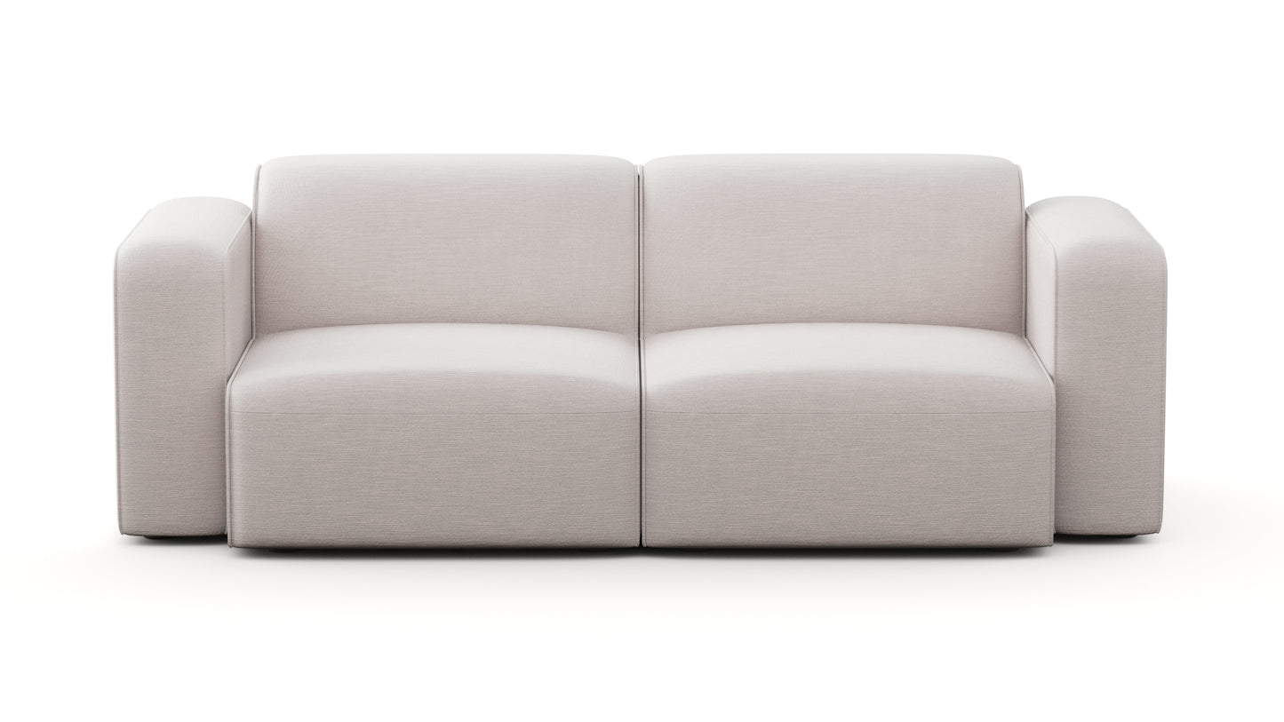 Luna Boucle White Loveseat