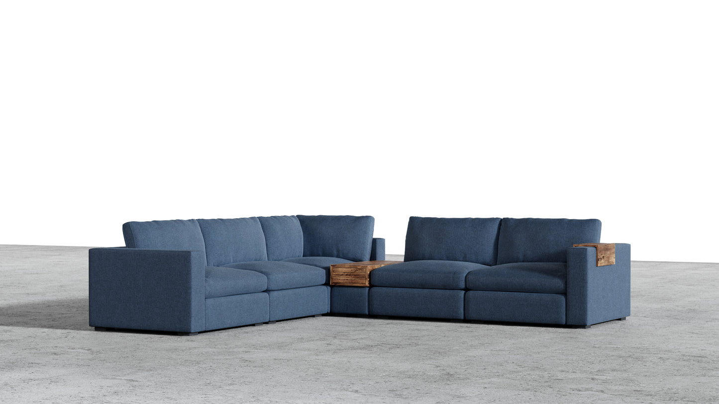 Canapé d'angle sectionnel Bennet 7 places