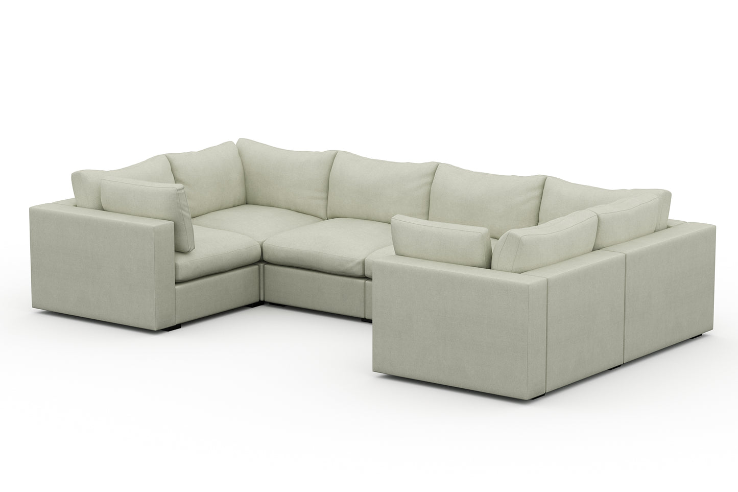 Bennet Pearl Cream 6 Seater U Shape