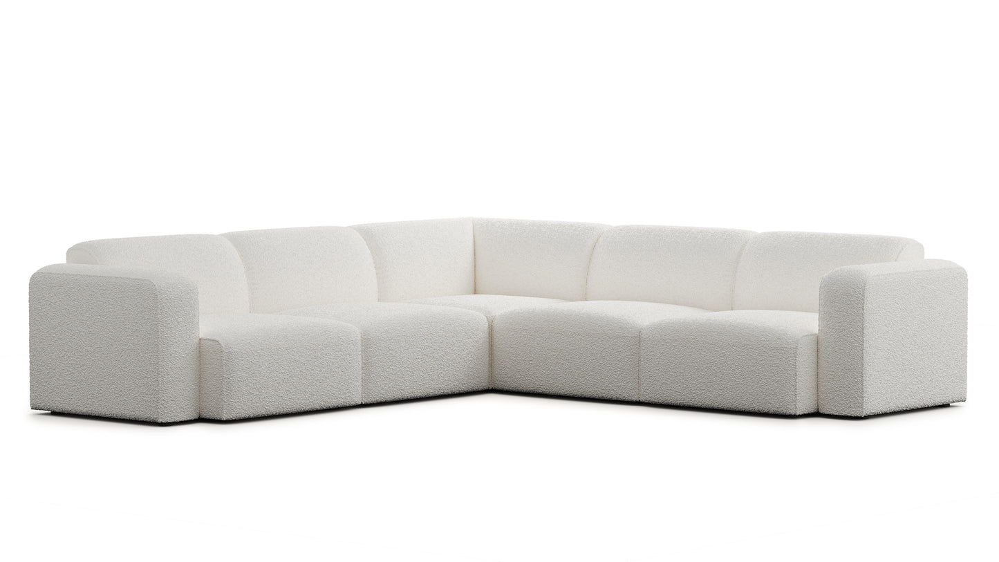 Luna Boucle White Sectional