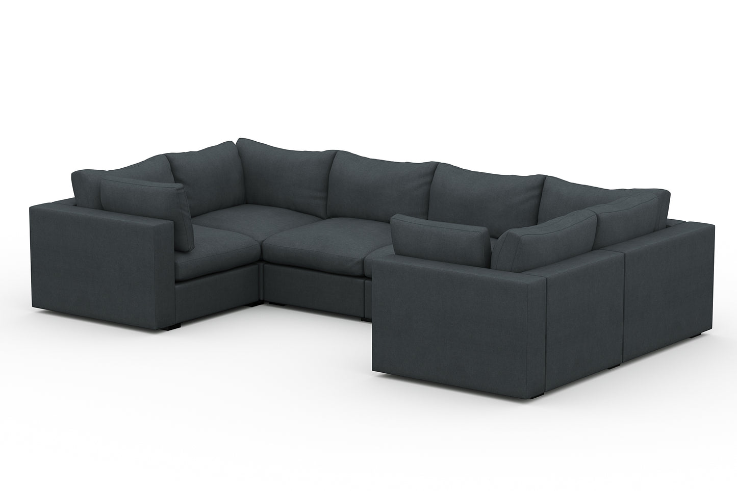 Bennet Pewter Grey 6 Seater U Shape