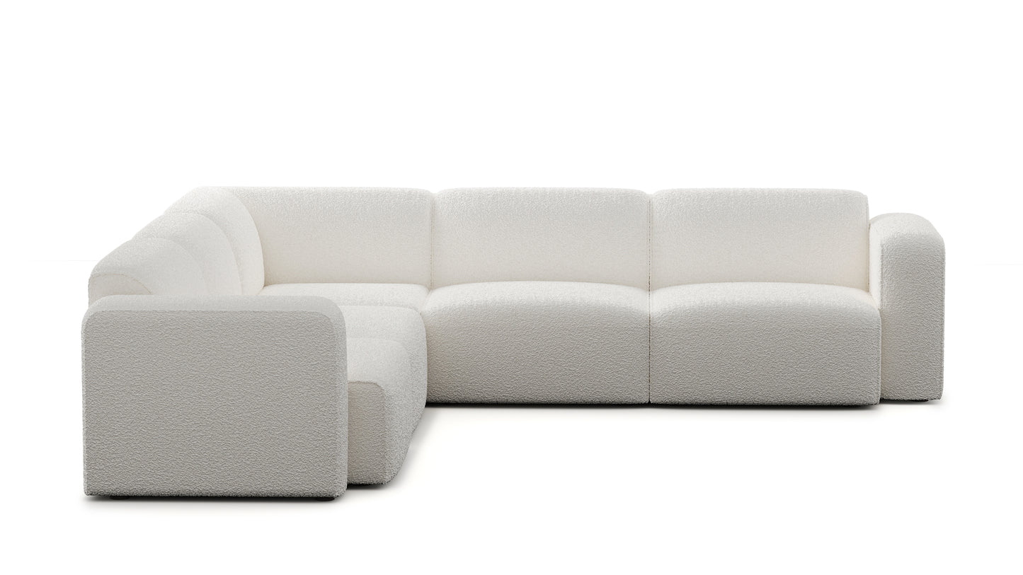 Luna Boucle White Sectional