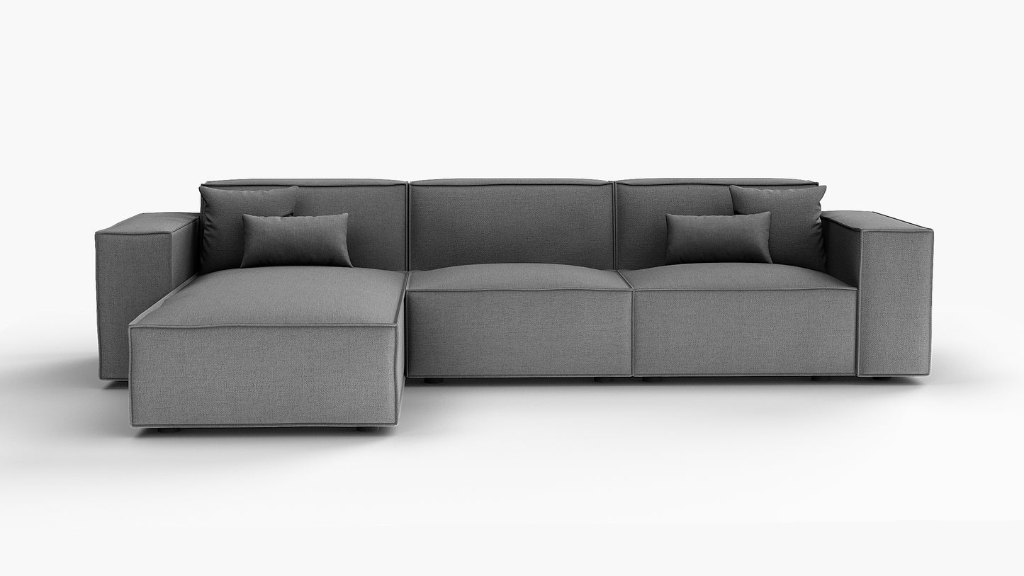 Cascade Pewter Grey Chaise Sectional