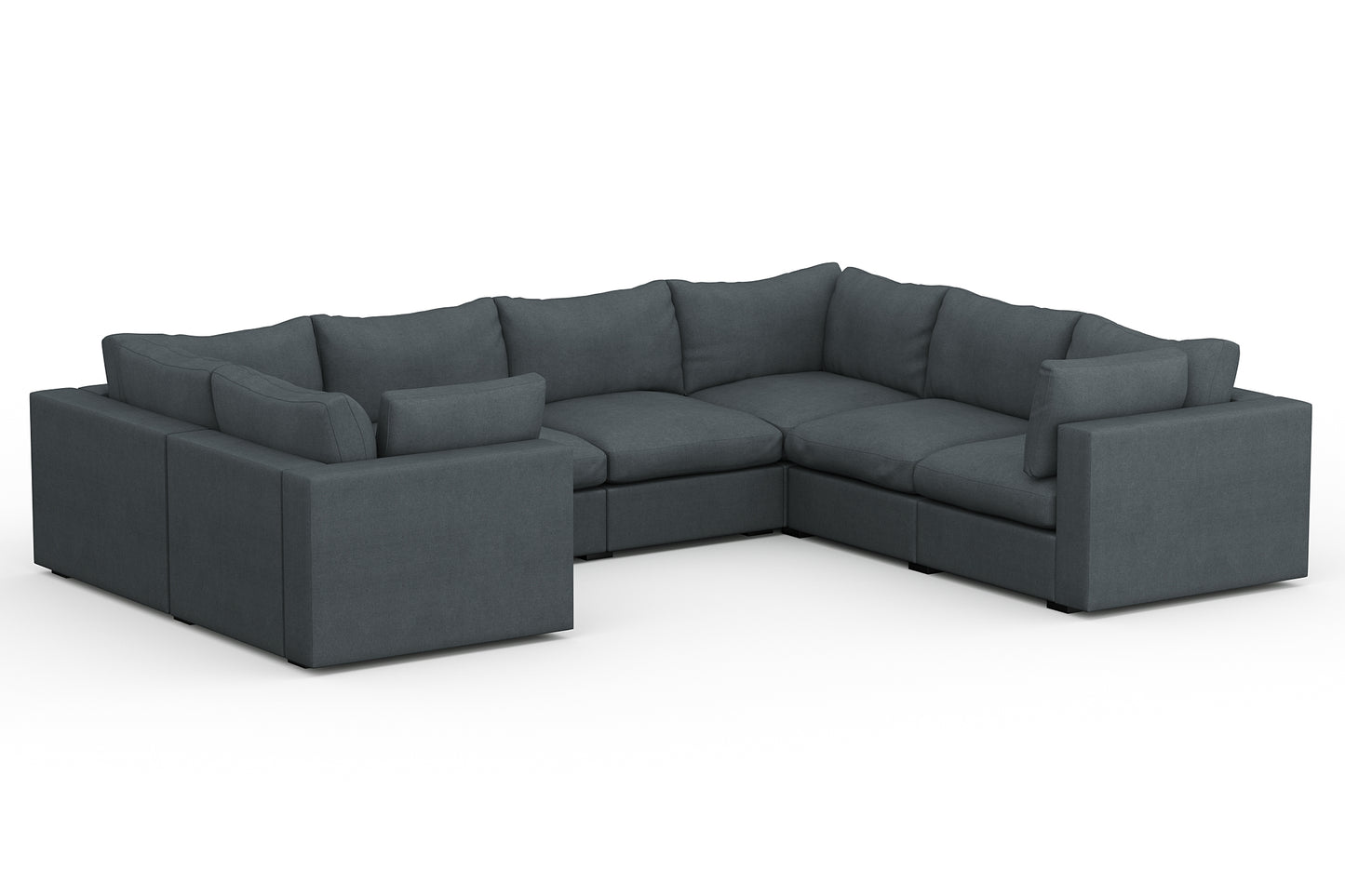 Bennet Pewter Grey 7 Seater U Shape