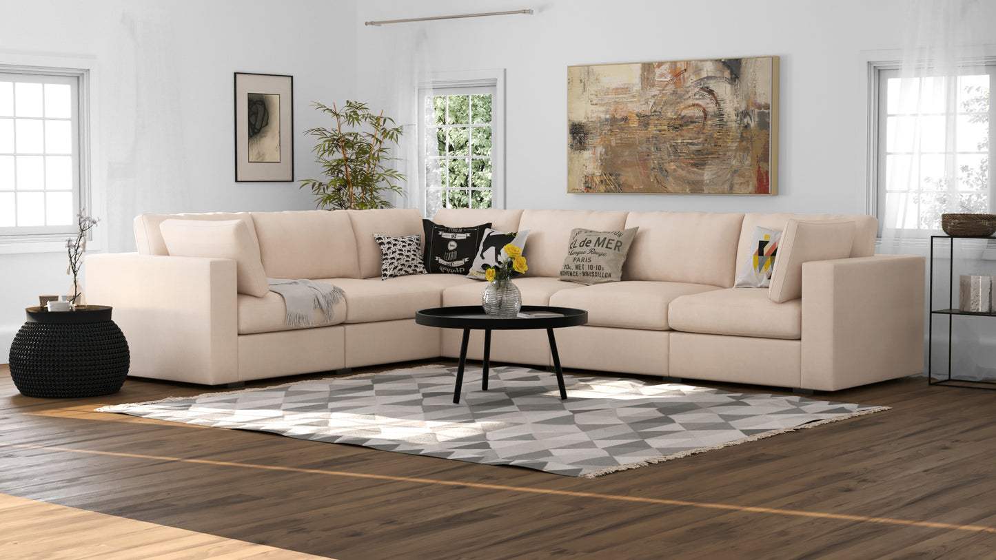 Bennet Amber Beige 6 Seat Corner Sectional