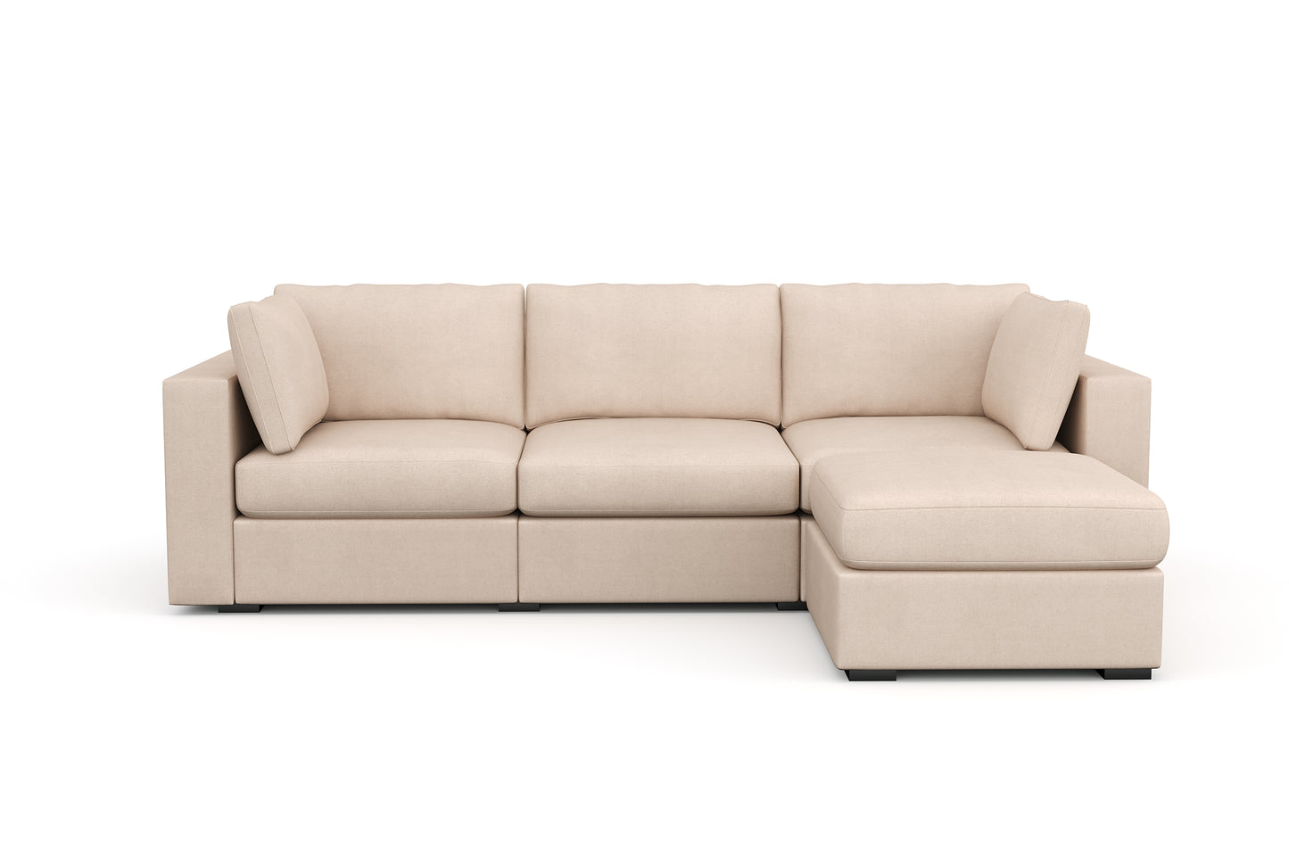 Bennet Ivory White Sofa & Ottoman