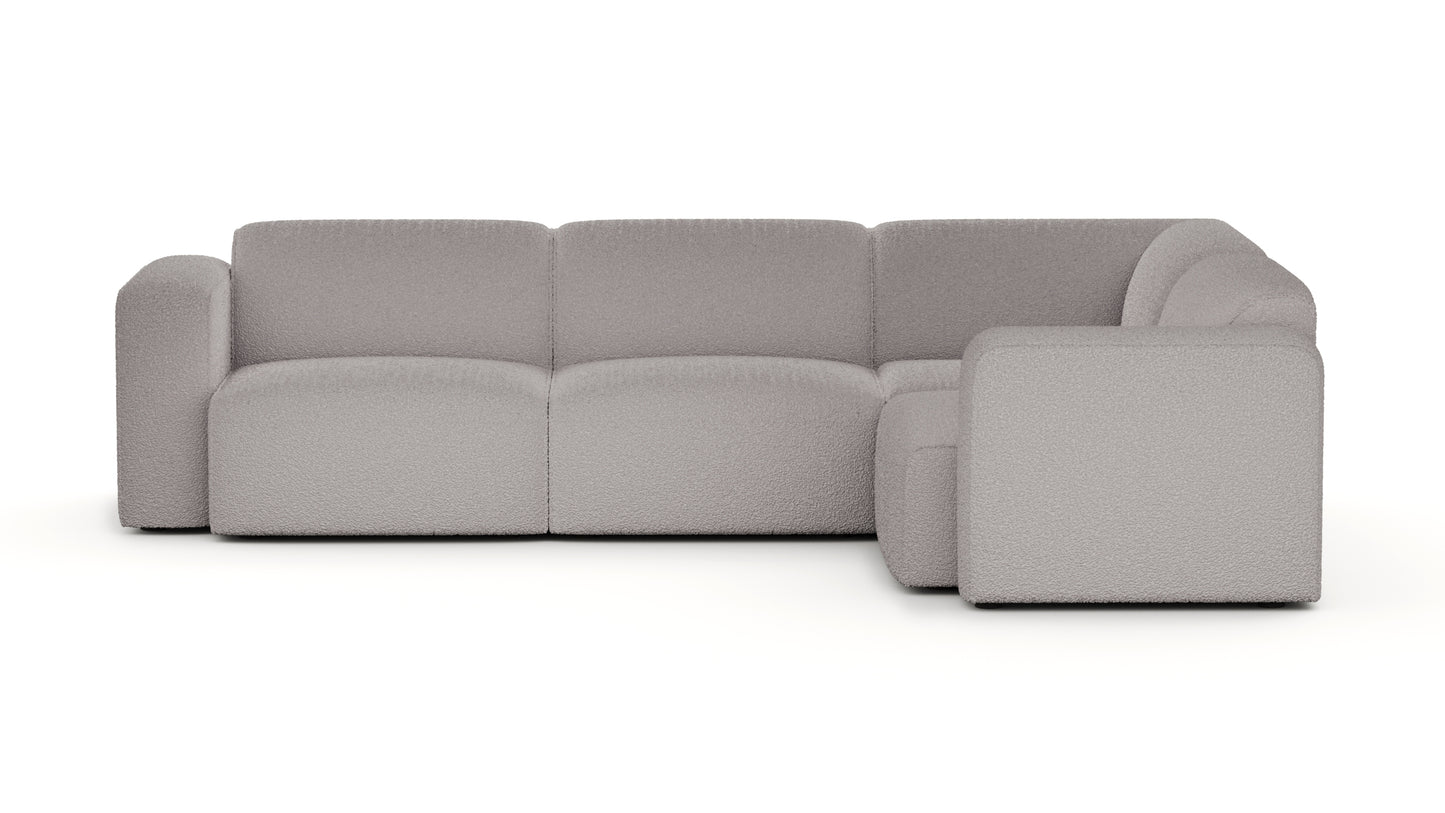 Luna Boucle White Right Sectional