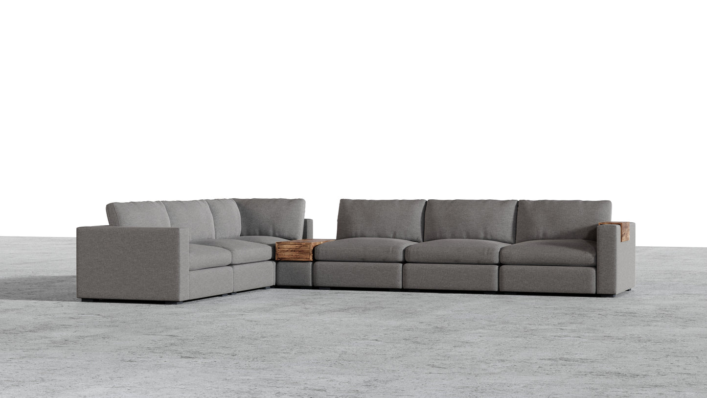 Canapé d'angle sectionnel Bennet 7 places