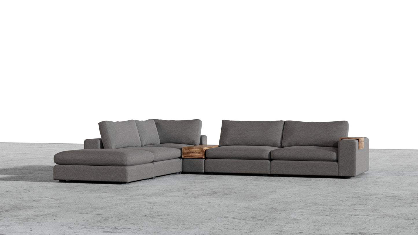 Canapé 4 places Titan avec pouf