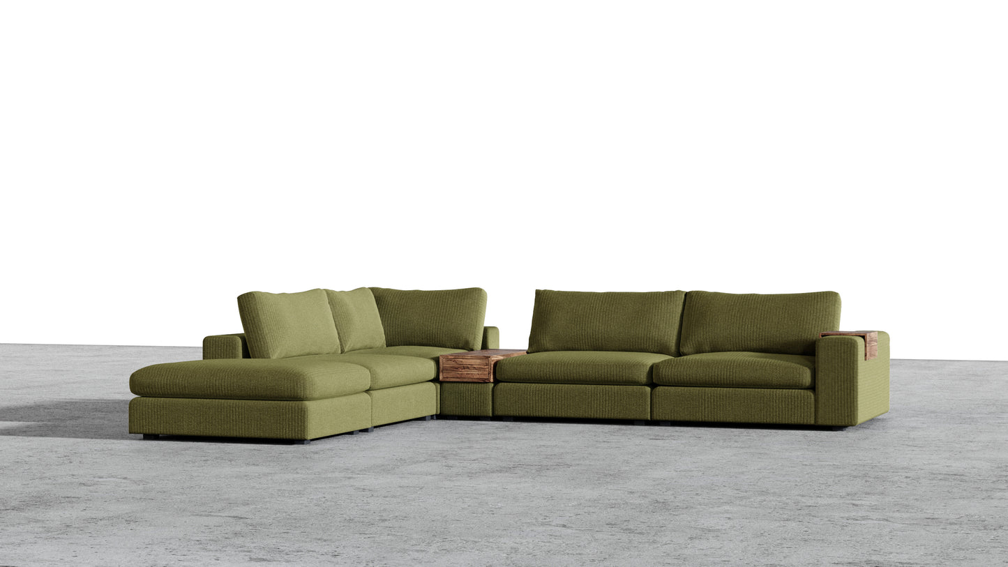 Canapé 4 places Titan avec pouf