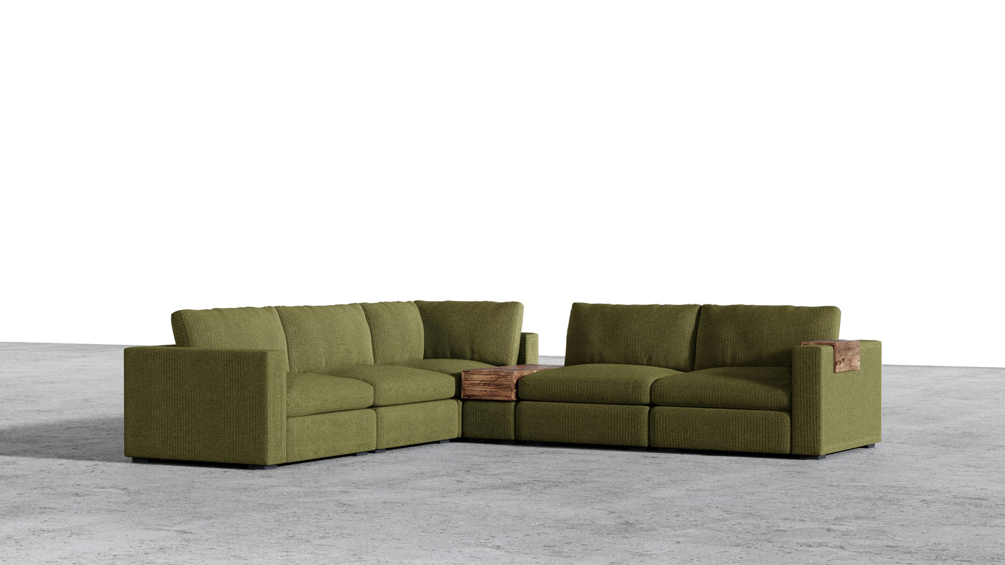 Canapé d'angle sectionnel Bennet 7 places