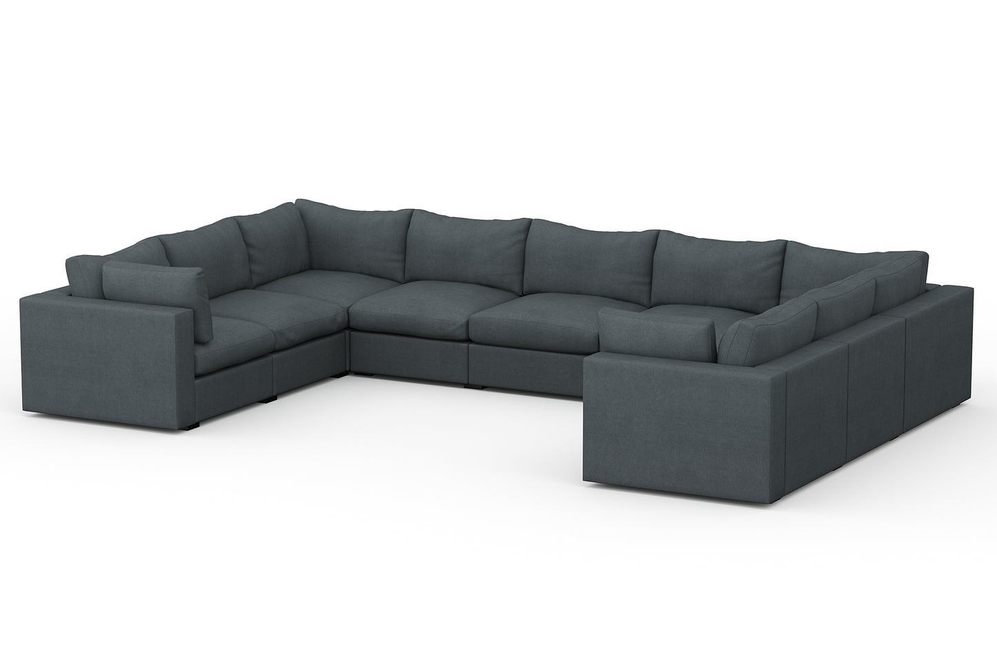 Bennet Pewter Grey 9 Seater U Shape