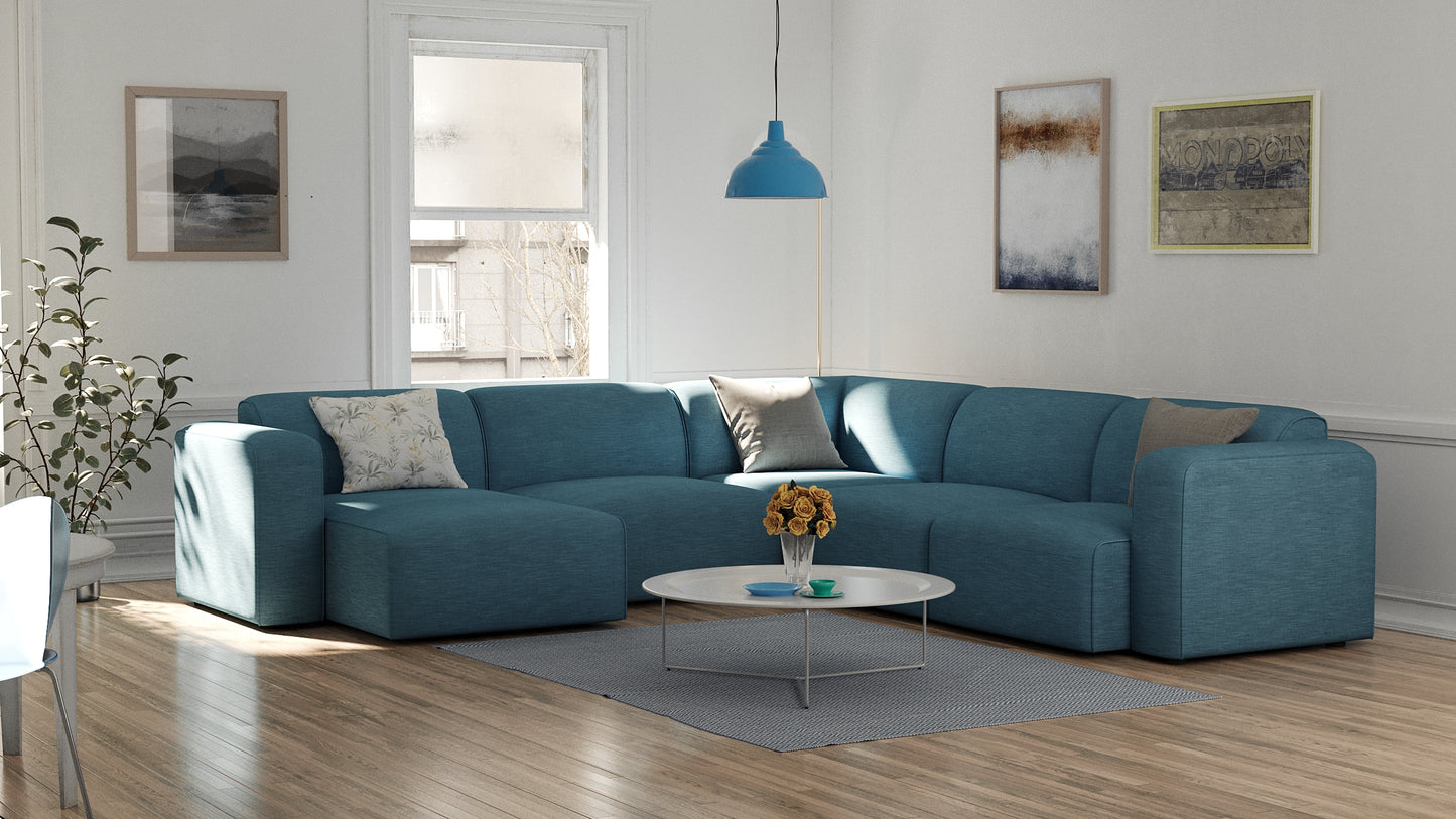 Luna Blue Left Chaise Sectional