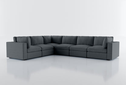 Bennet Pewter Grey 6 Seat Corner Sectional