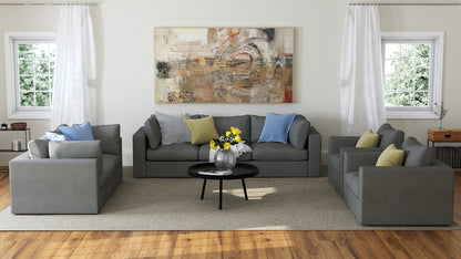 Bennet Pewter Grey 3 Seat Sofa, Loveseat & 2 Chairs