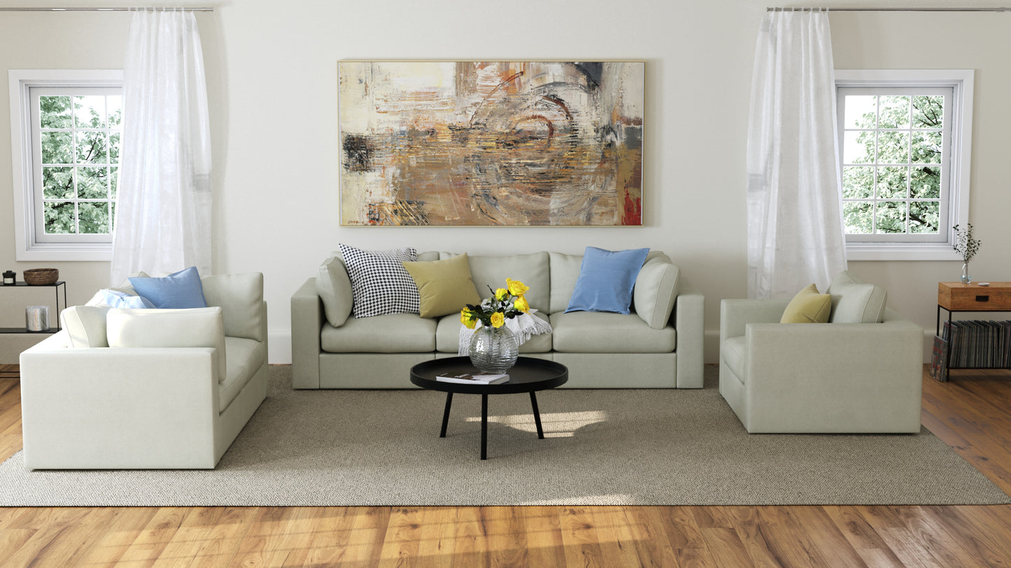 Bennet Pearl Cream 3 Seat Sofa, Loveseat & Chair