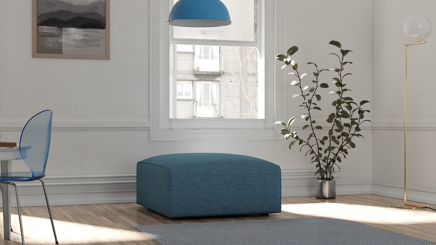 Luna Blue Ottoman