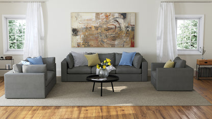 Bennet Pewter Grey 3 Seat Sofa, Loveseat & Chair