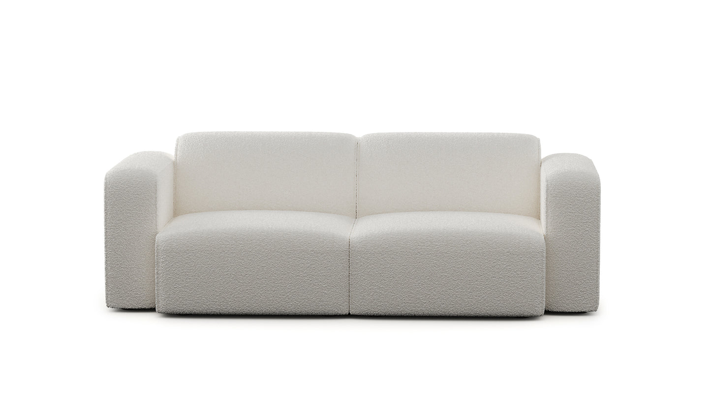 Luna Boucle White Loveseat