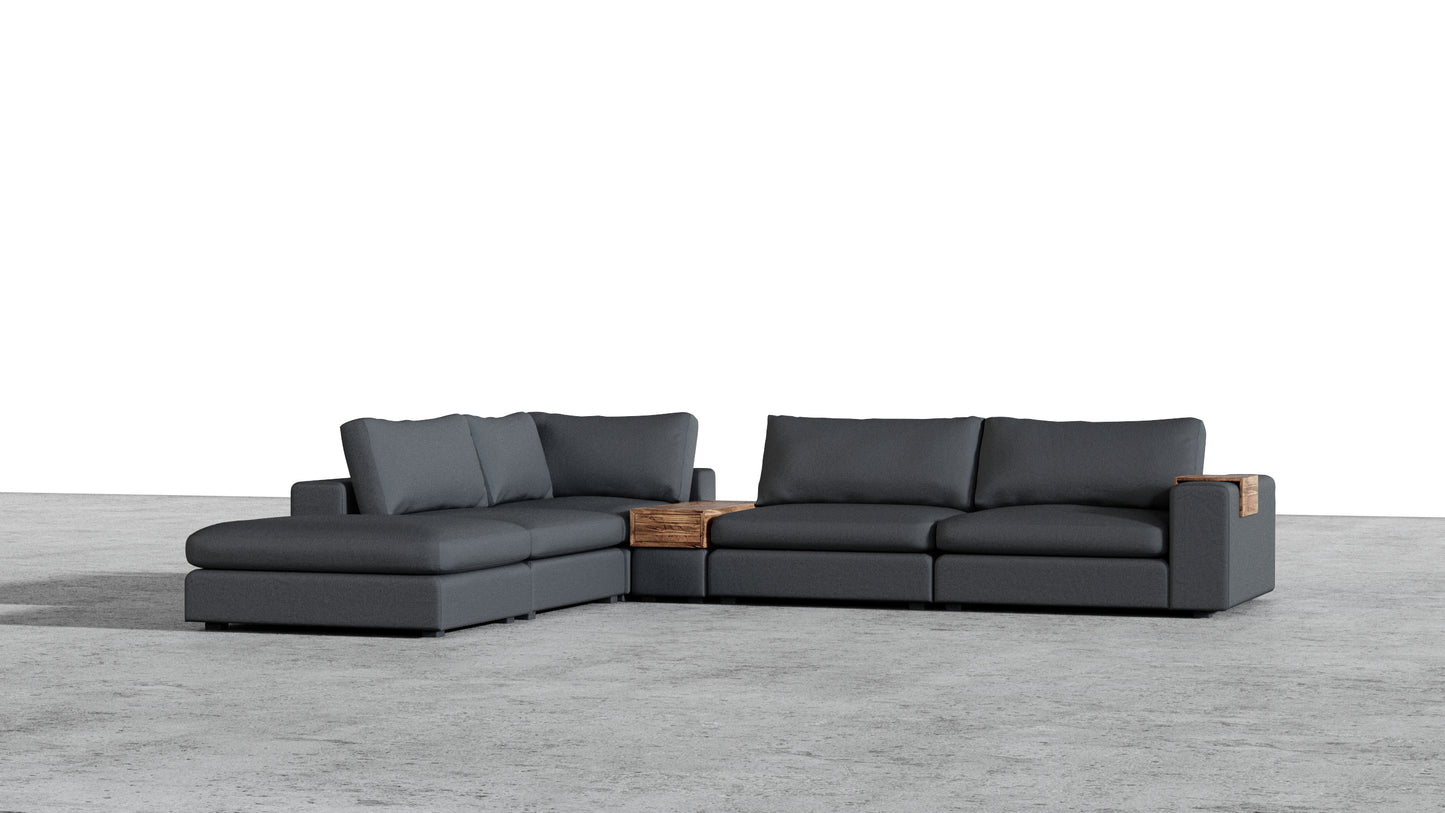 Canapé 4 places Titan avec pouf