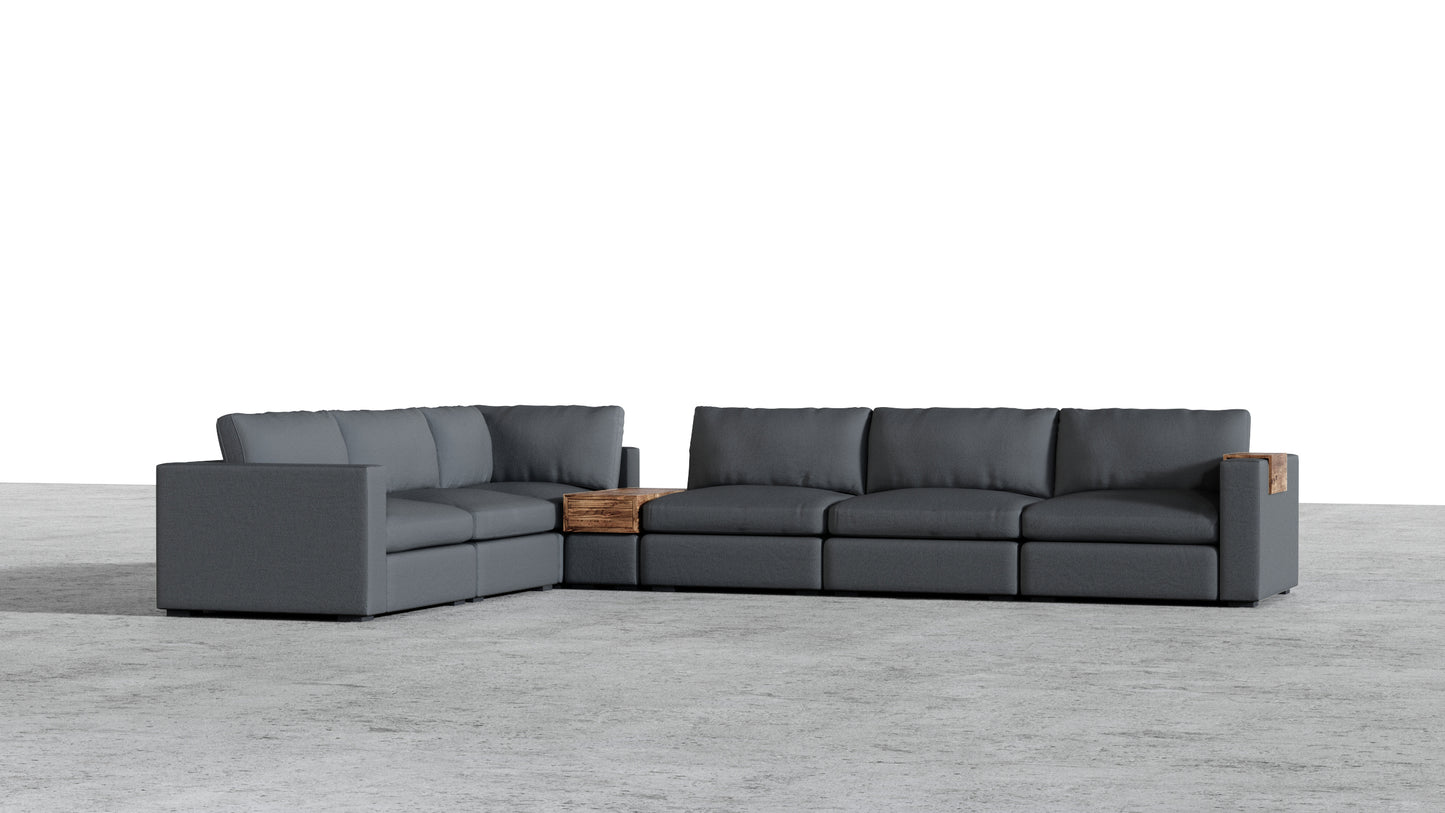 Canapé d'angle sectionnel Bennet 7 places