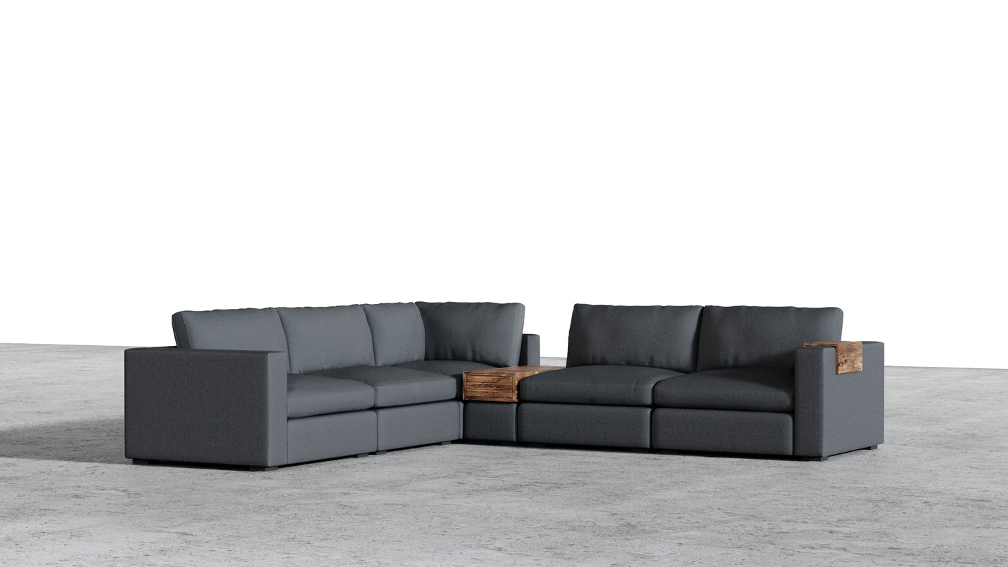 Canapé d'angle sectionnel Bennet 7 places