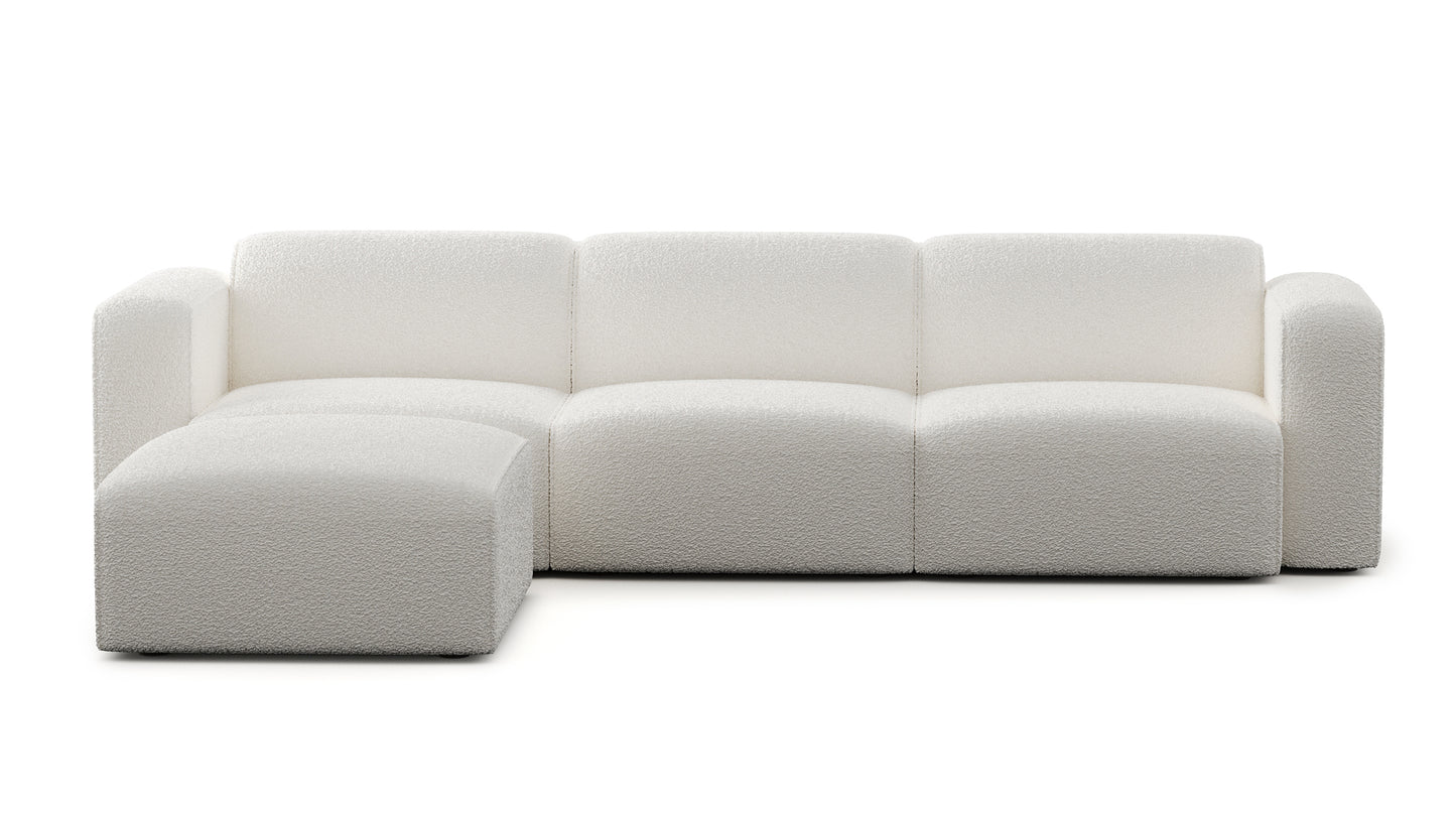 Luna Boucle White Sectional