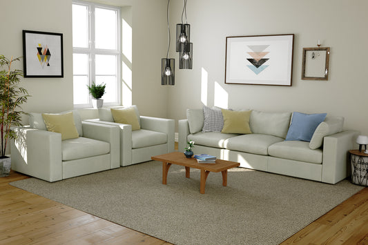 Bennet Pearl Cream 3 Seat Sofa & 2 Chairs