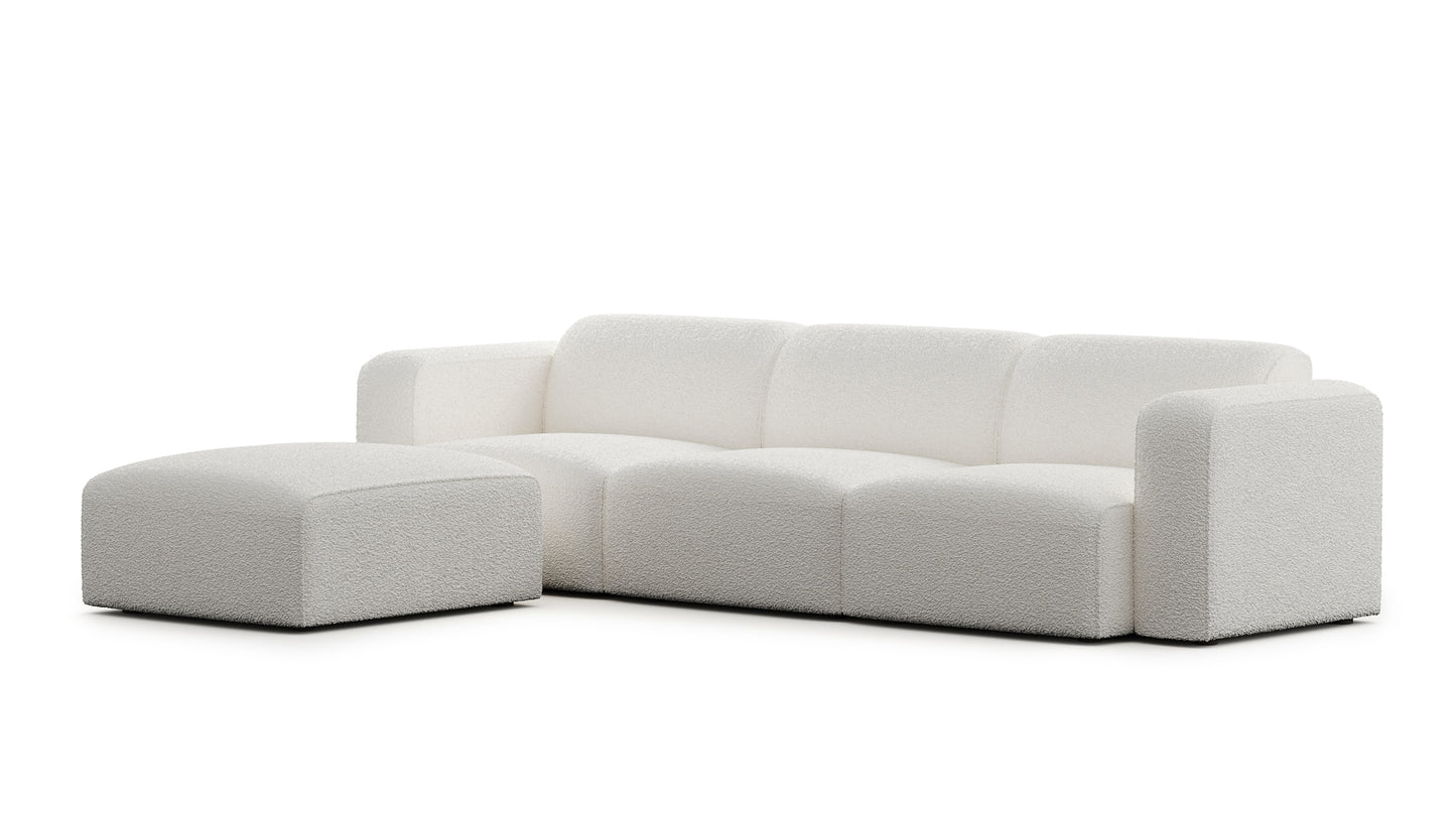 Luna Boucle White Sectional