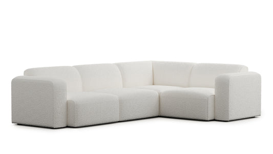 Luna Boucle White Right Sectional