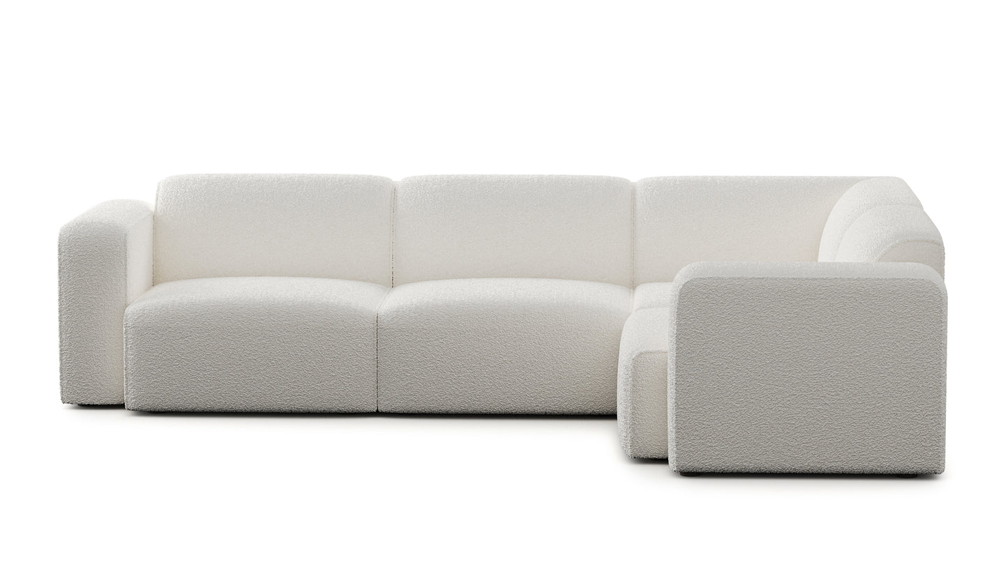 Luna Boucle White Right Sectional