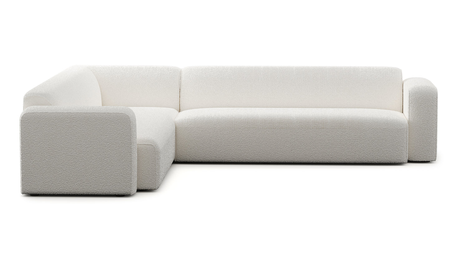 Luna Boucle White Long Seat Sectional