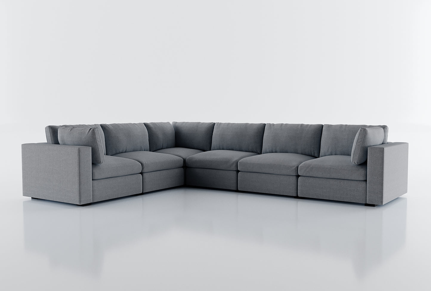 Bennet Pewter Grey 6 Seat Corner Sectional