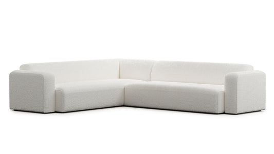 Luna Boucle White Long Seat Sectional