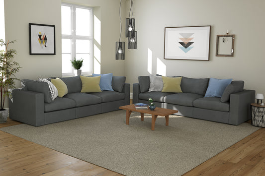 Bennet Pewter Grey 3 Seat Sofa & 3 Seat Sofa Set