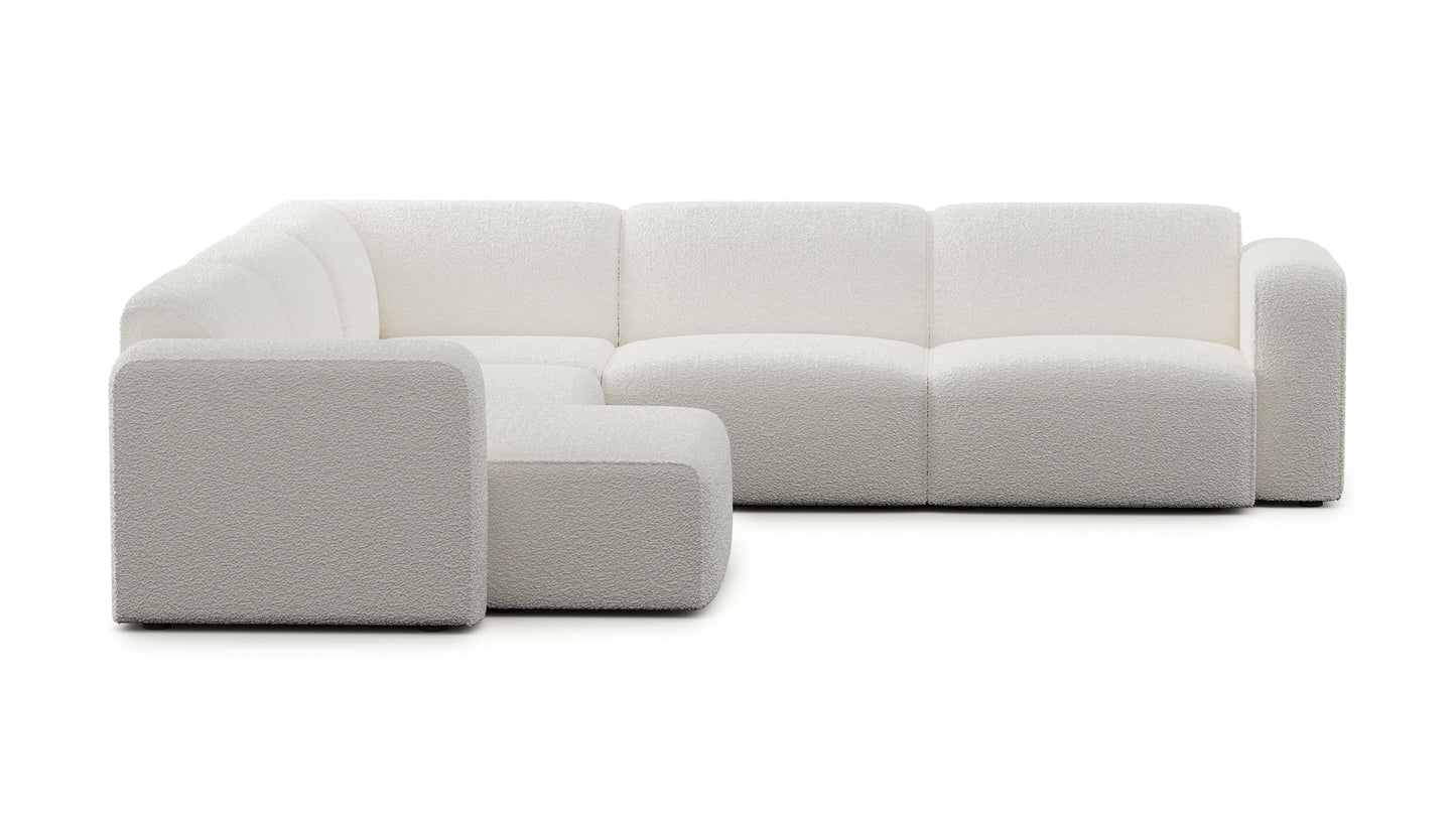 Luna Boucle White Left Chaise Sectional