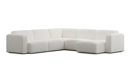 Luna Boucle White Right Chaise Sectional