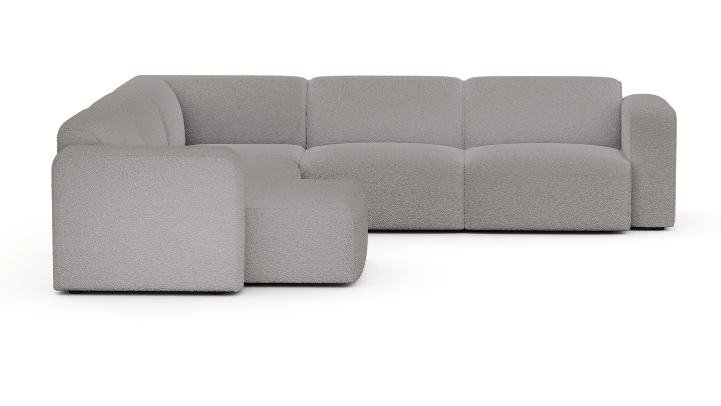 Luna Boucle White Left Chaise Sectional