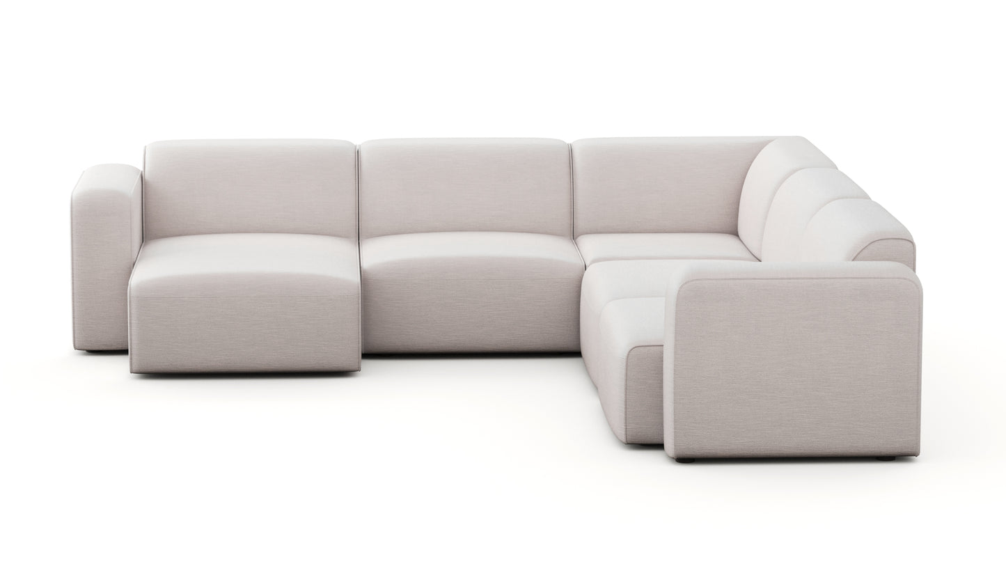 Luna Boucle White Left Chaise Sectional