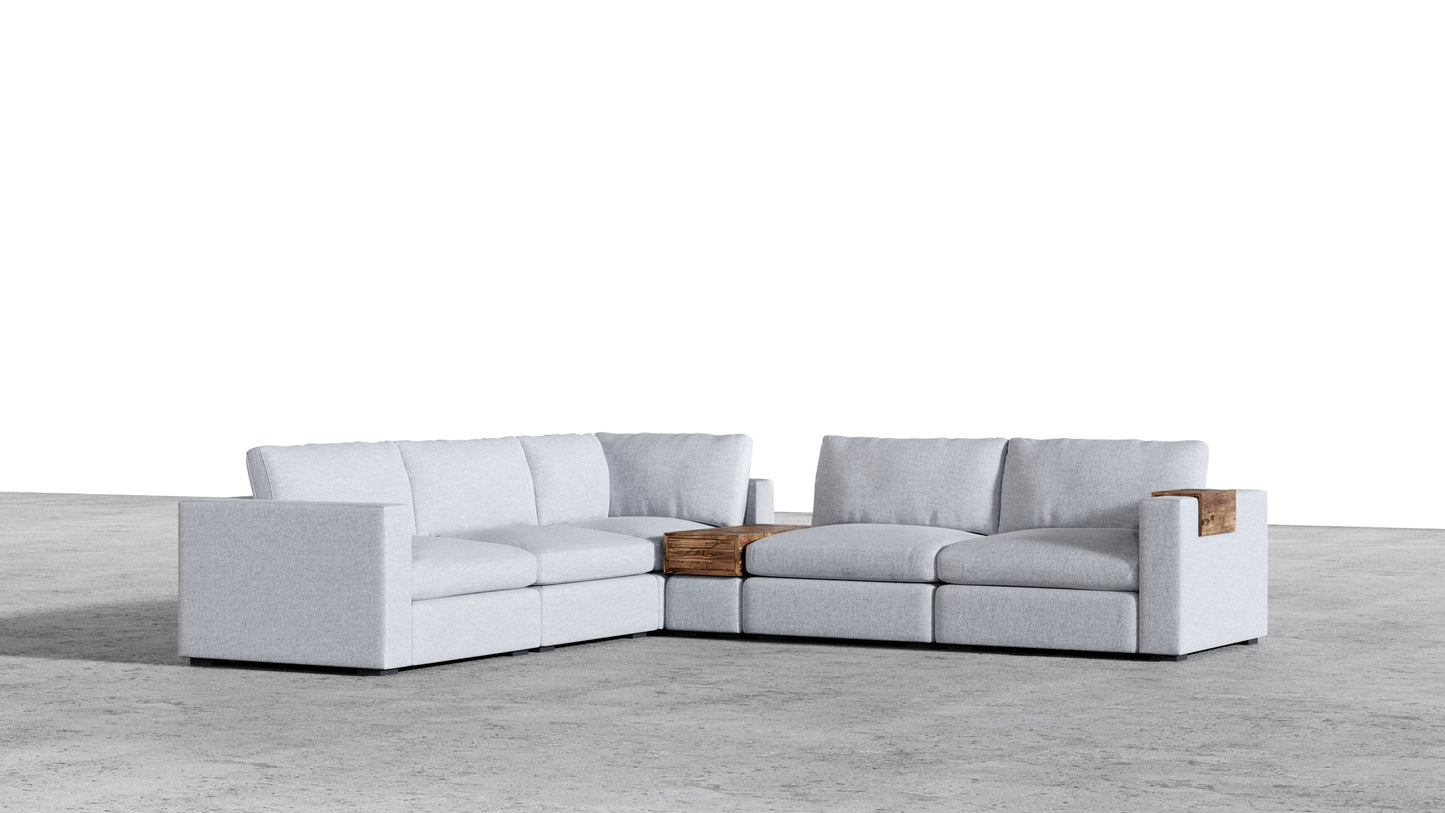 Canapé d'angle sectionnel Bennet 7 places