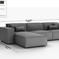 Cascade Pewter Grey Chaise Sectional