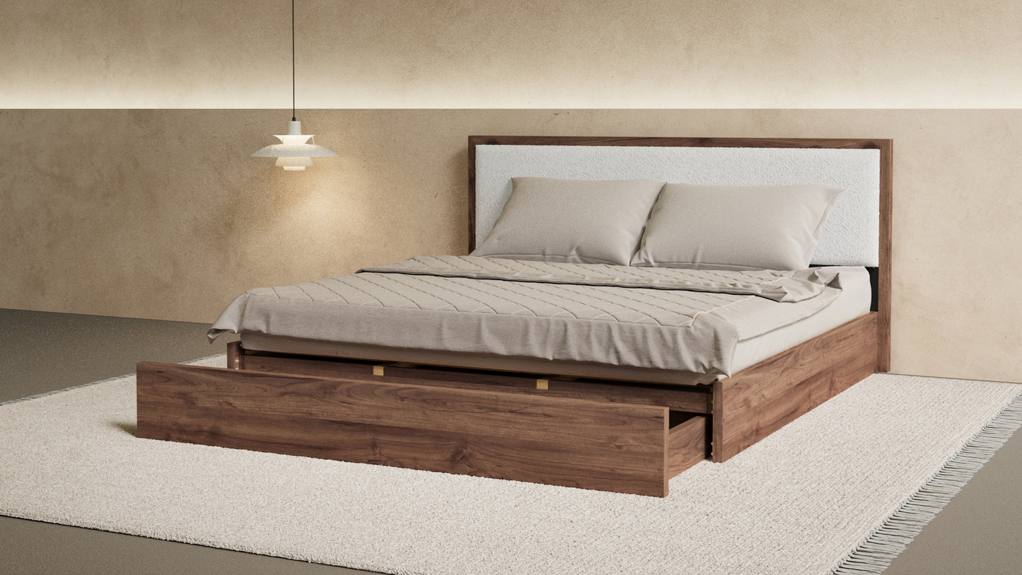 Aspen Bed With Upholstered Back