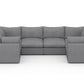 Bennet Pewter Grey 6 Seater U Shape