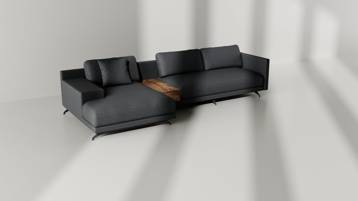 Elite Comfort Pewter Black Sectional