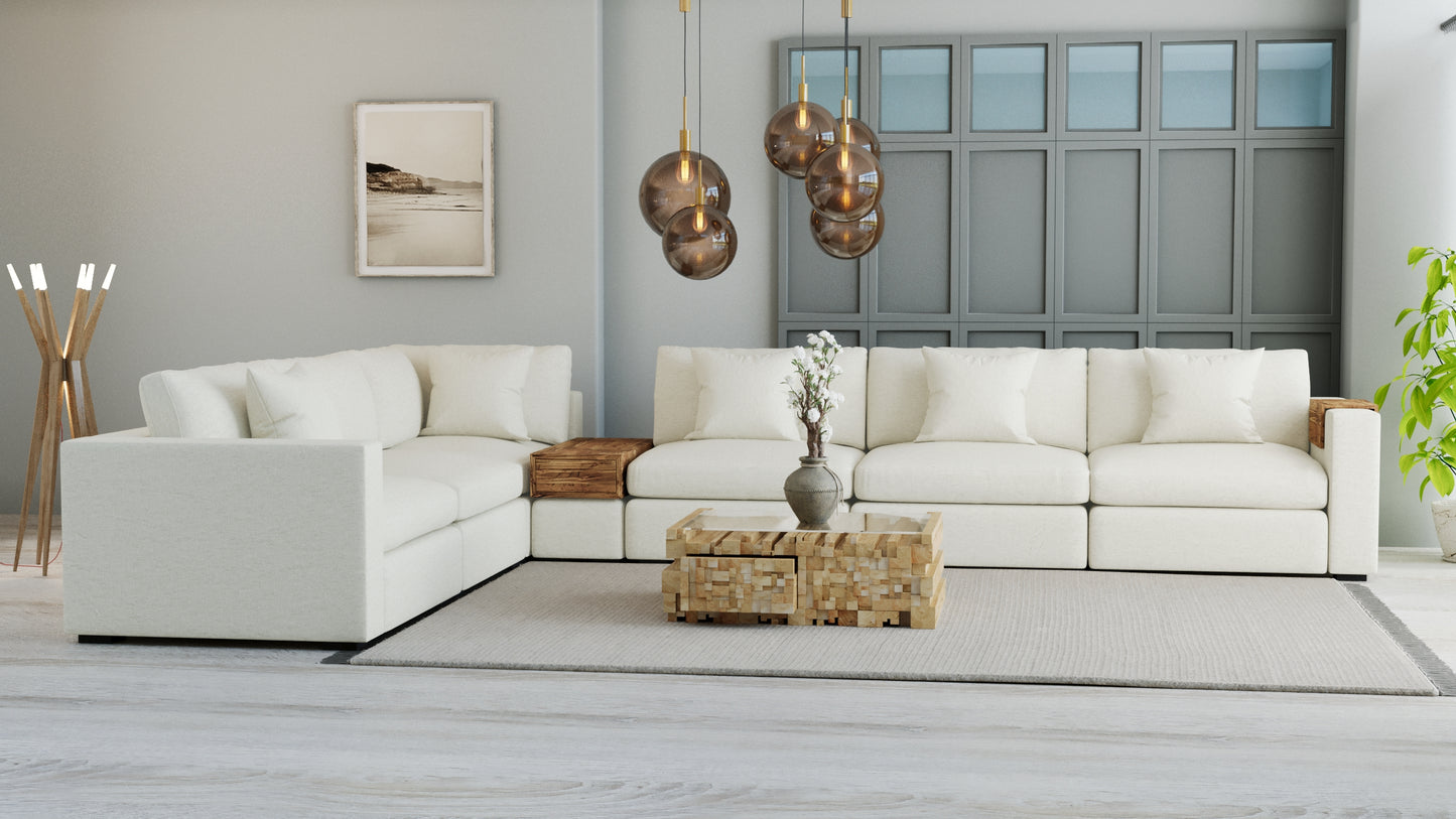 Canapé d'angle sectionnel Bennet 7 places