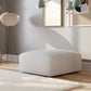 Luna Boucle White Ottoman