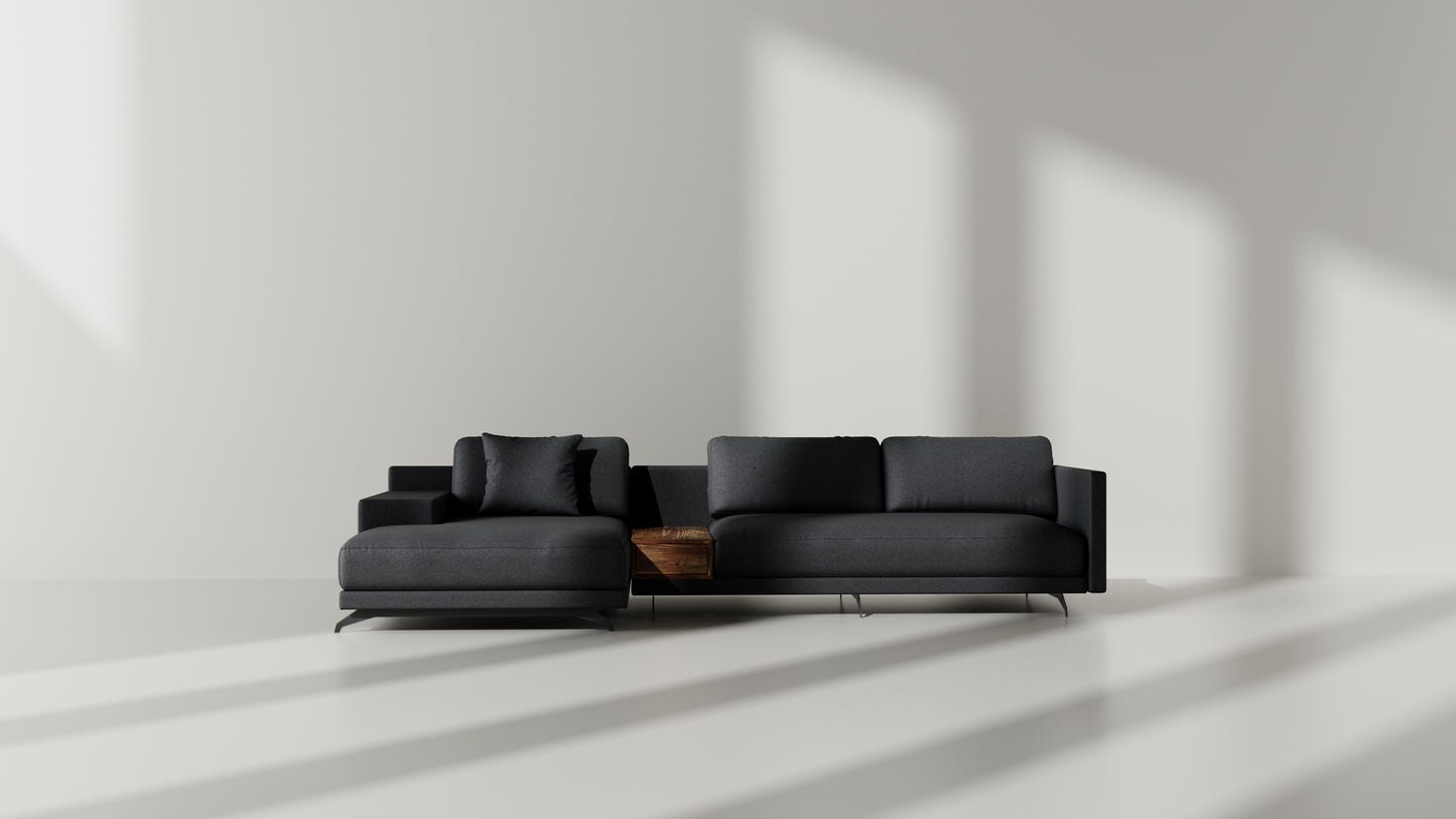 Elite Comfort Pewter Black Sectional